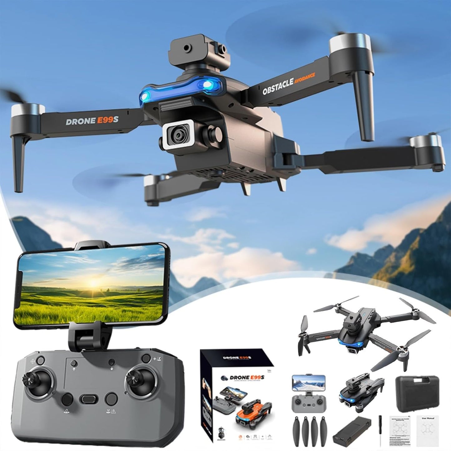 Drone with 1080P Camera Brushless Motor FPV RC Quadcopter for Kids Adults Z841226