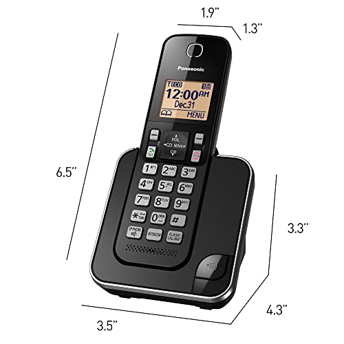 Panasonic Expandable Cordless Phone System with Amber Backlit Display – 2 Handsets Q8199