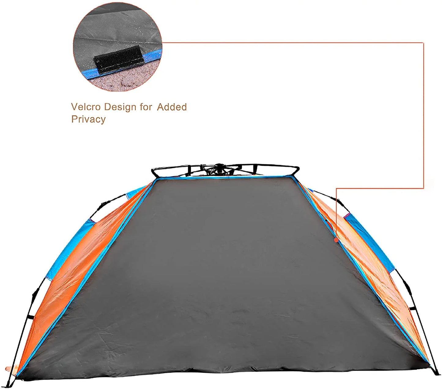 Oileus Beach Tent Sun Shelter X-Large 4 Person, Portable Pop Up with Carry Bag, Orange T55152