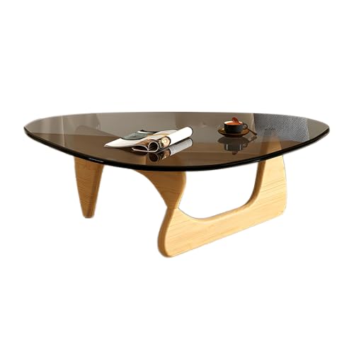Triangle Glass Coffee Table, Noguchi Style, 32"L x 22.5"W x 16"H N4893