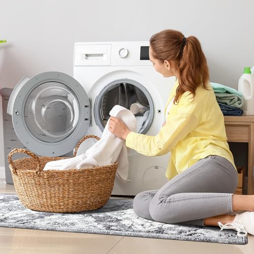 Anti Fatigue Kitchen Mats 2 Piece Set Cushioned Waterproof Non-Skid Blue Gray H53291