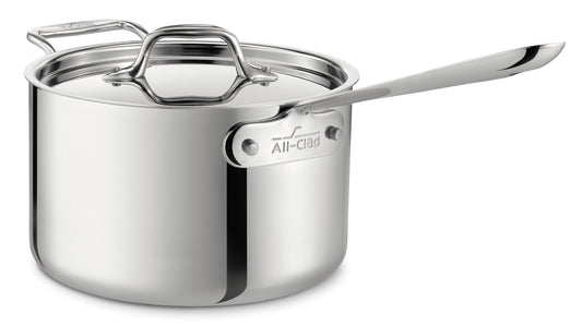 All-Clad Stainless Steel Saucepan with Lid, 4 qt