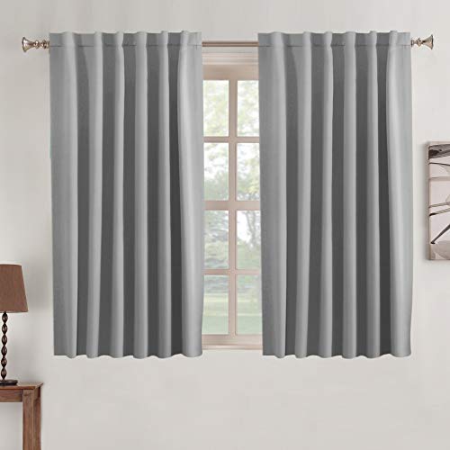 Turquoize Blackout Curtains Back Tab/Rod Pocket Curtain Panels Room Darkening Curtains for Girls Room Thermal Insulated Curtain Drapes for Living Room - Mineral Blue - 52" W x 96" L -(Set of 2 Panels)