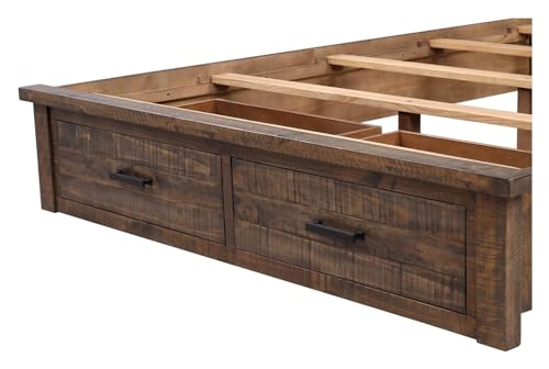 Solid Queen Bed Frame with 2 Storage Drawers and High Headboard Z2483