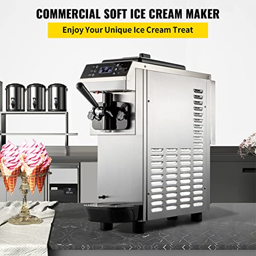 VEVOR Soft Serve Ice Cream Machine, 3.4 Gal/H, Single Flavor, 1200W Countertop N839059