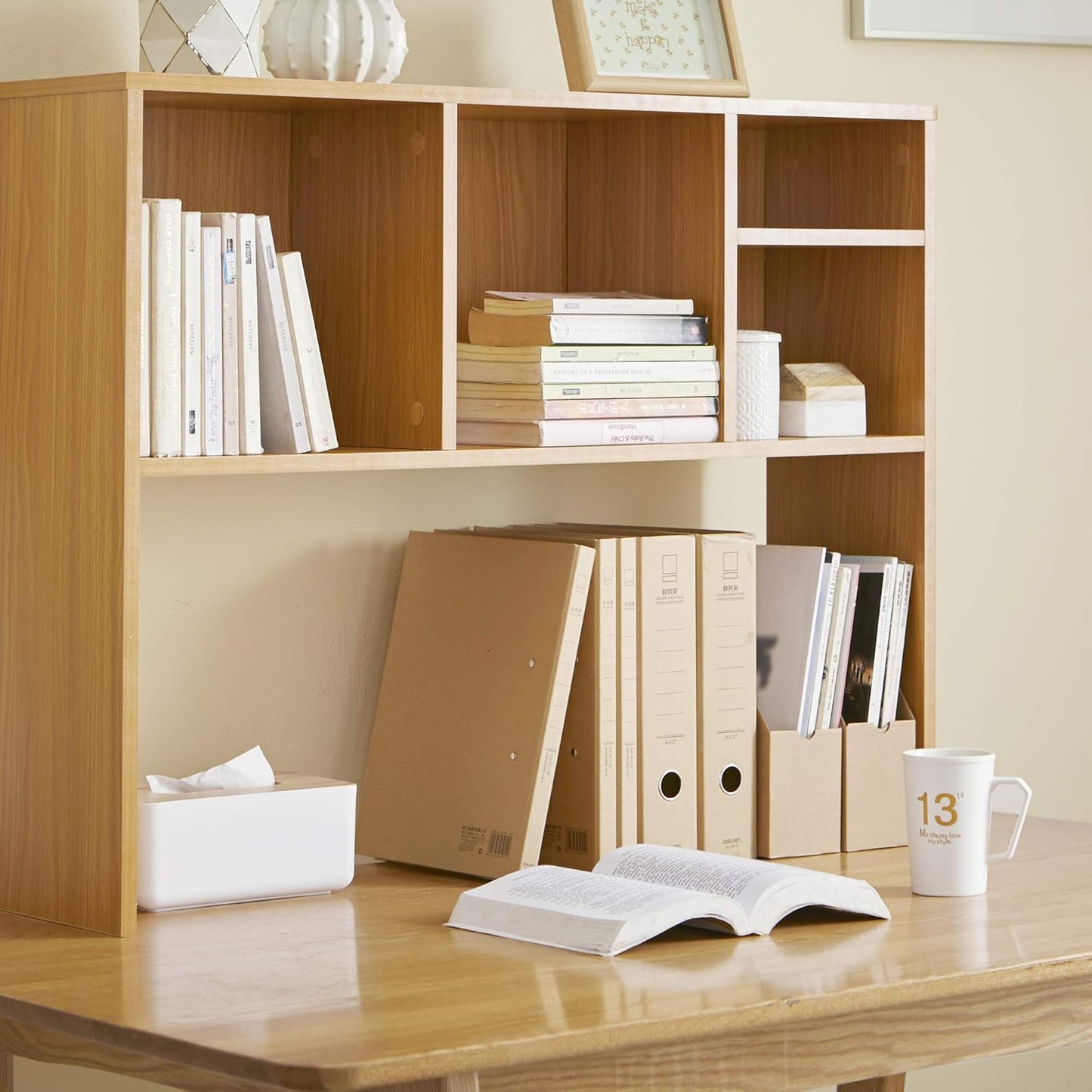 DormCo The College Cube Desk Bookshelf Beech O2934