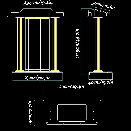 Acrylic Podium with Casters Floor Standing Golden Luxury Lectern P850