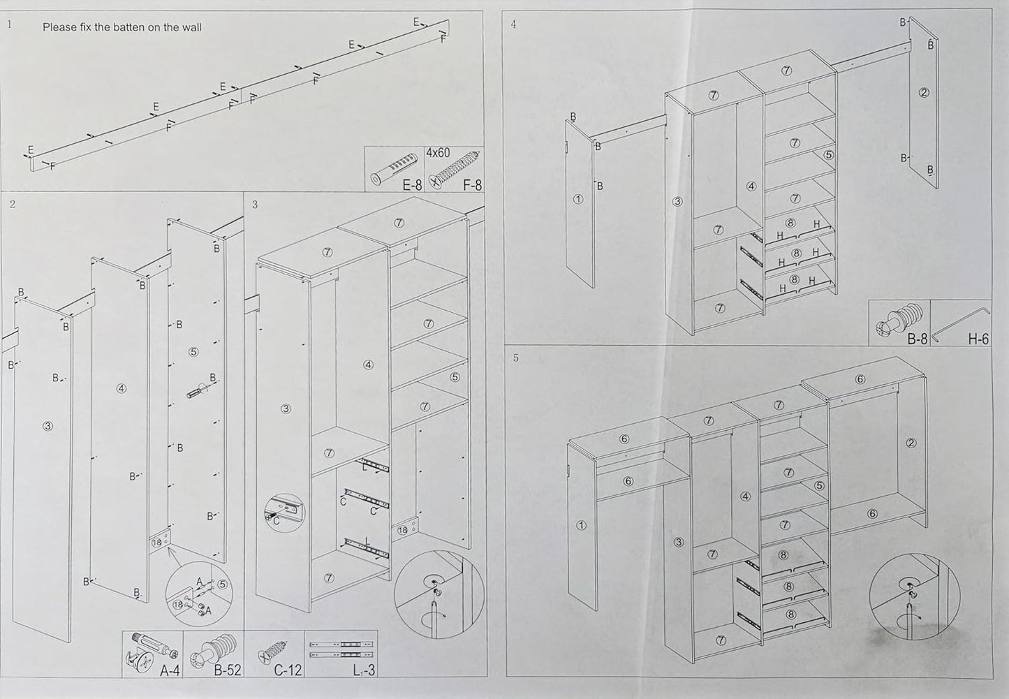 Dual Tower Closet Storage Organizer with Shelves and Drawers, White Y8278