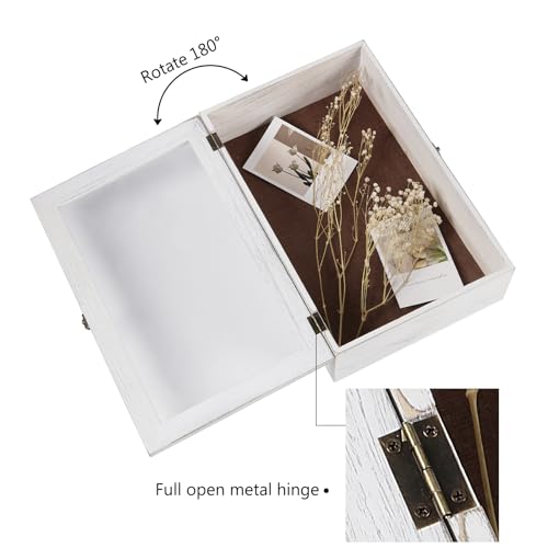 11x17 Extra Deep Shadow Box Frame with Linen Back - Rustic Memory Display Case (Black) W8281
