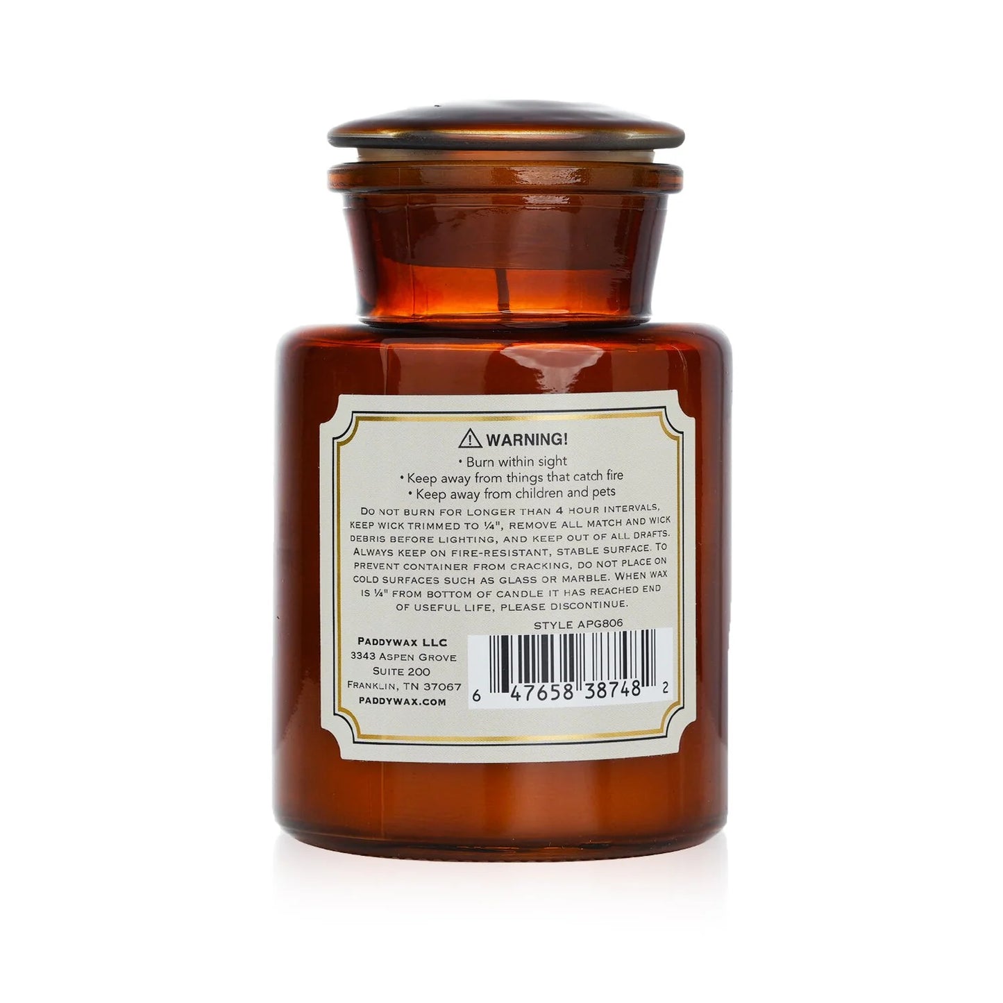 Paddywax Apothecary Candle - Tobacco & Patchouli 8oz S239990