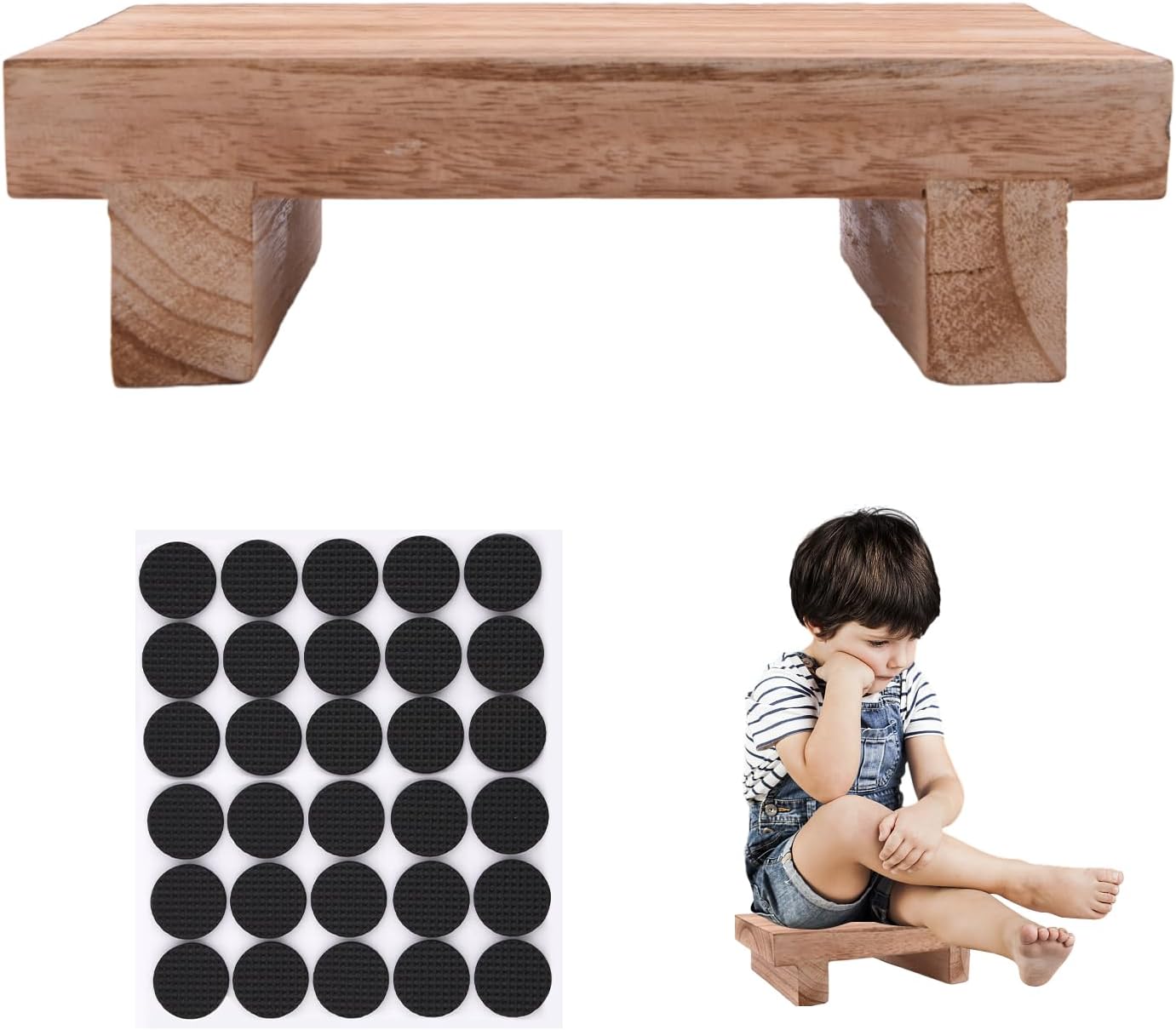 Wood Step Stool for Kids, Bathroom and Kitchen K401