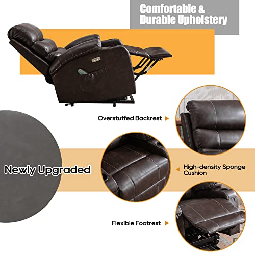 Power Lift Chair Recliner for Elderly with Massage and Heat, PU Leather A13614