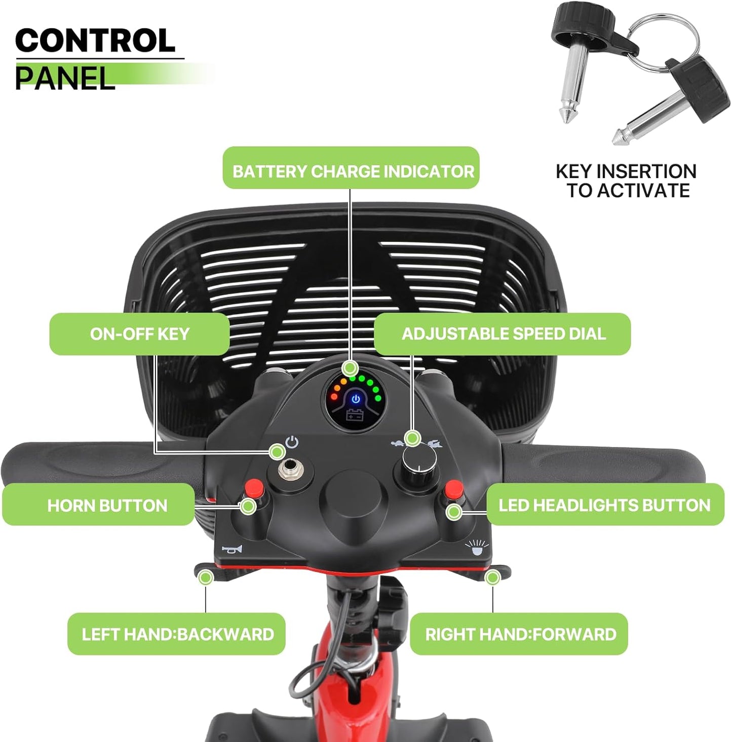 Magshion 3-Wheel Folding Mobility Scooter for Adults S71968