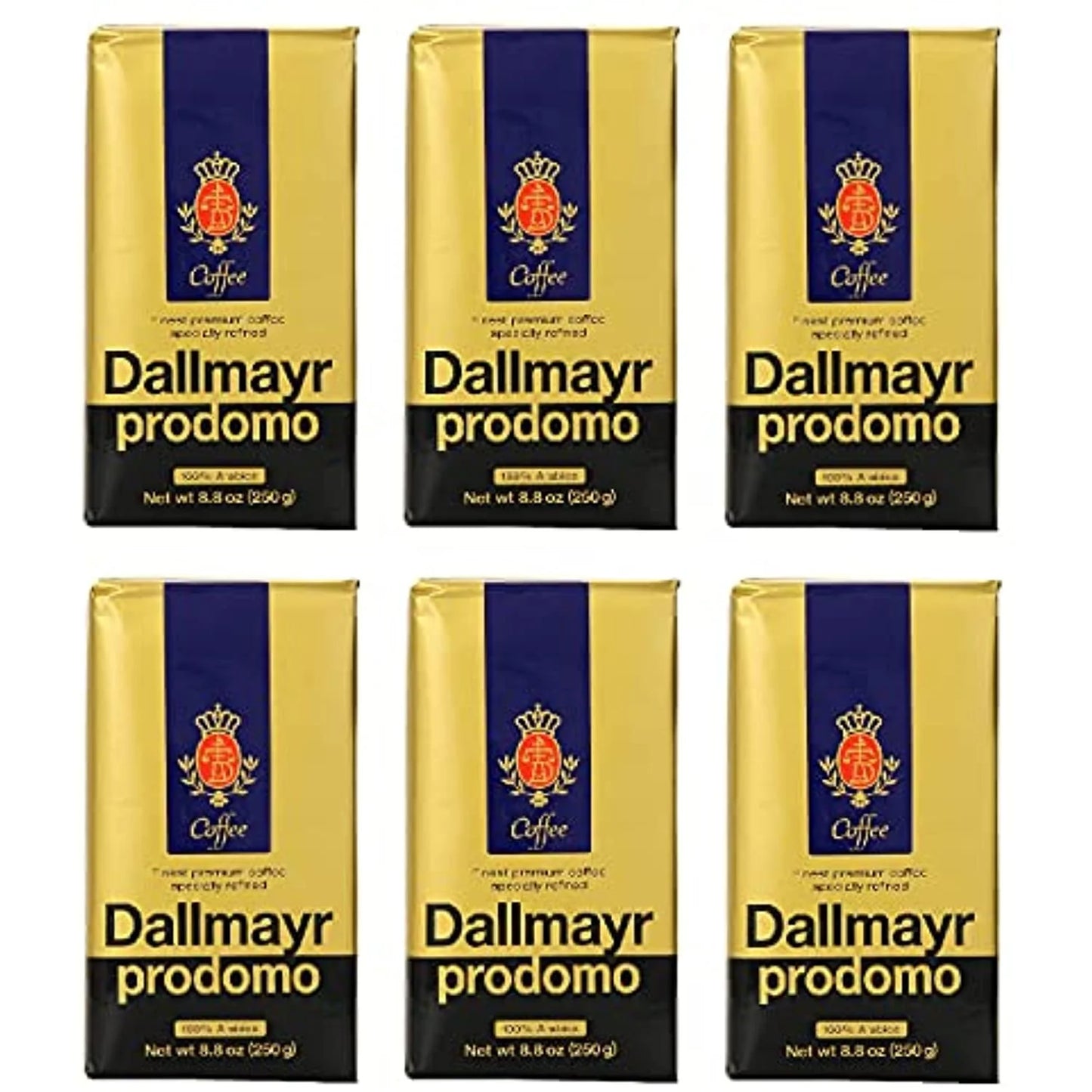 Dallmayr Gourmet Coffee, Prodomo (Ground), 8.8-Ounce Vacuum Packs - Pack Of 6