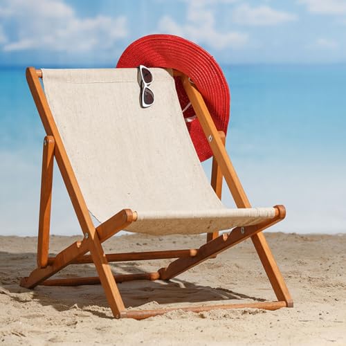PATIKIL Beach Chair Replacement Fabric 45 x 17 Oxford Cloth for Lounge Chair, Blue White A248629