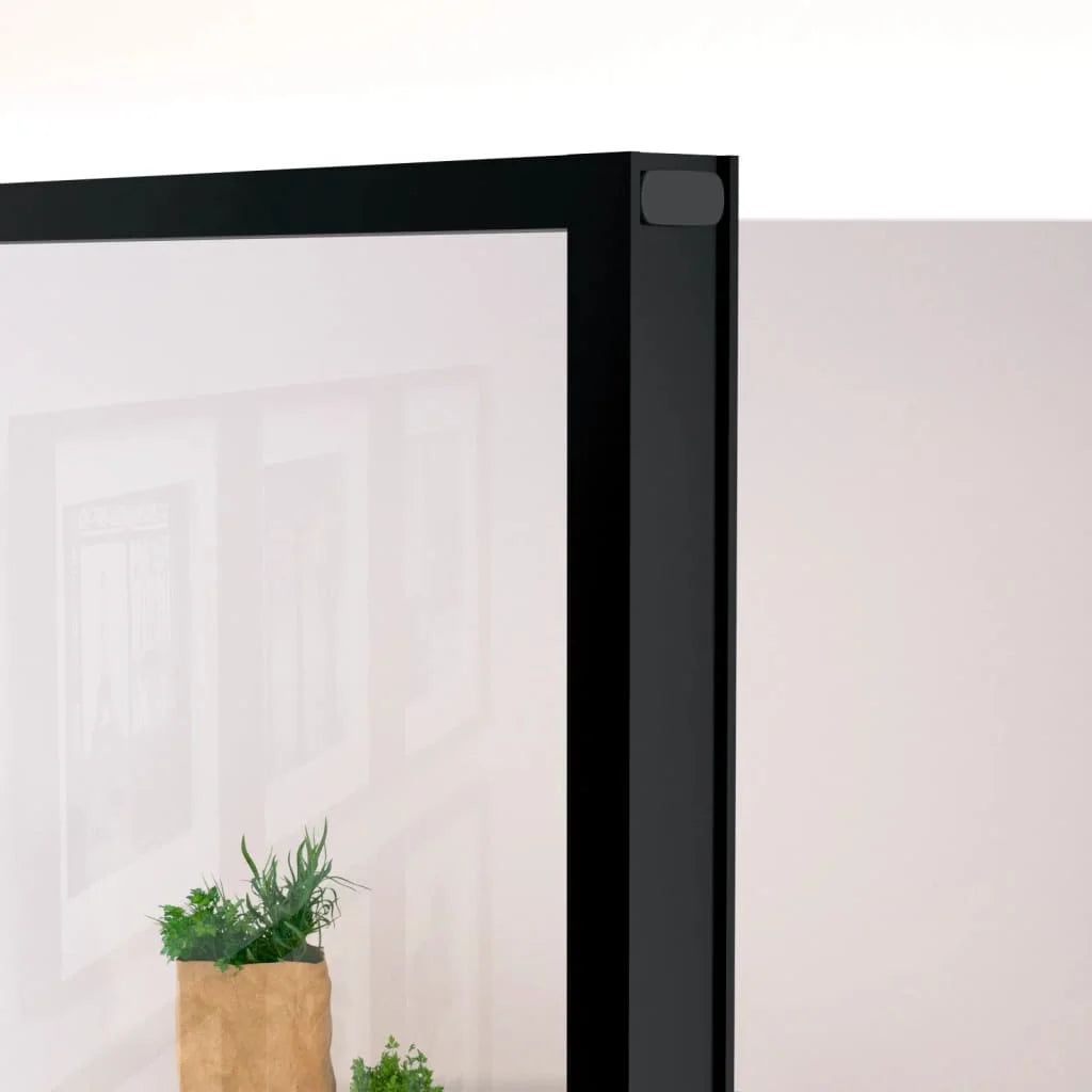 Interior Door Black 32.7"x79.3" Tempered Glass & Aluminum W273