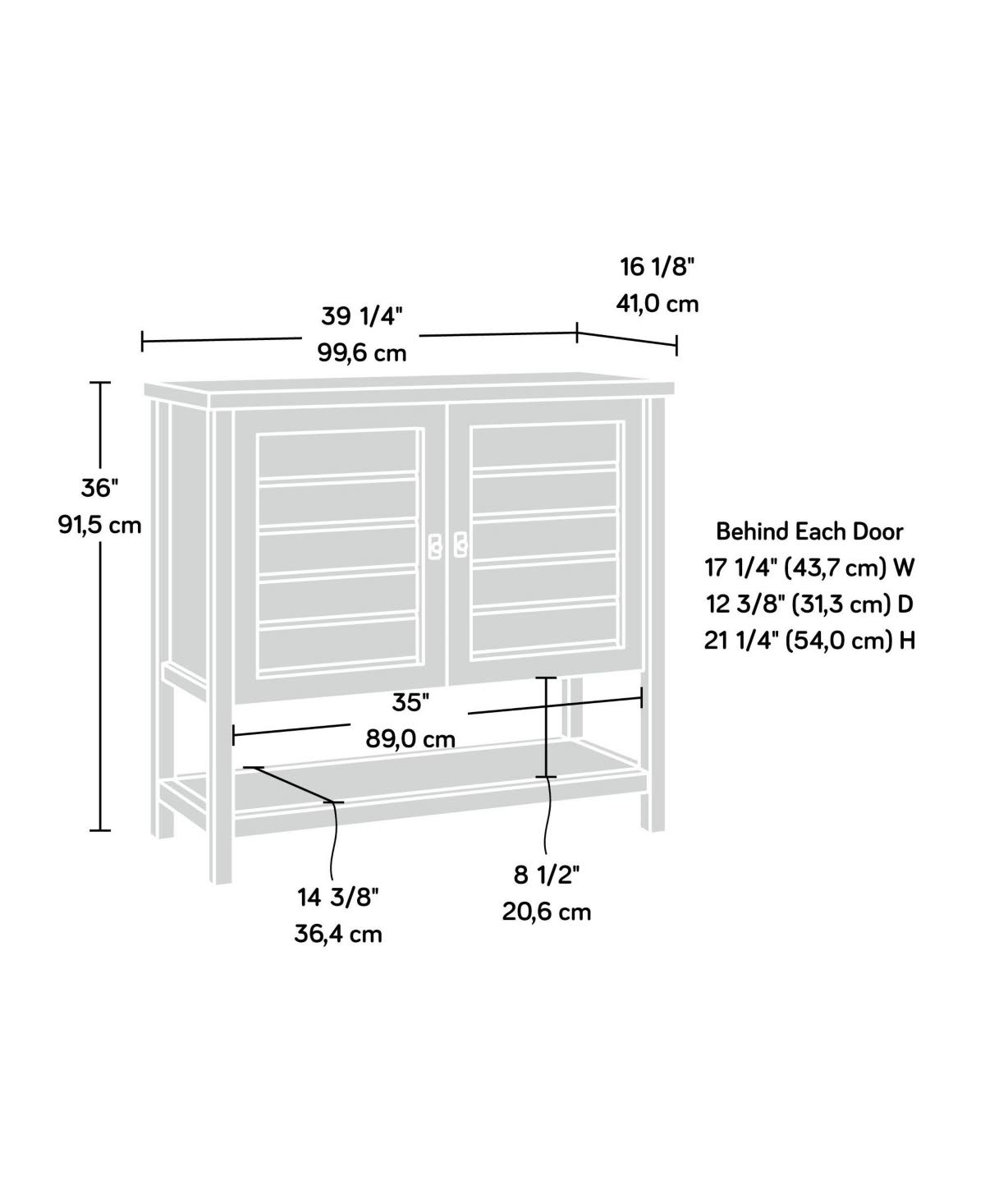 Sauder Cottage Road Storage Cabinet Soft White L6435