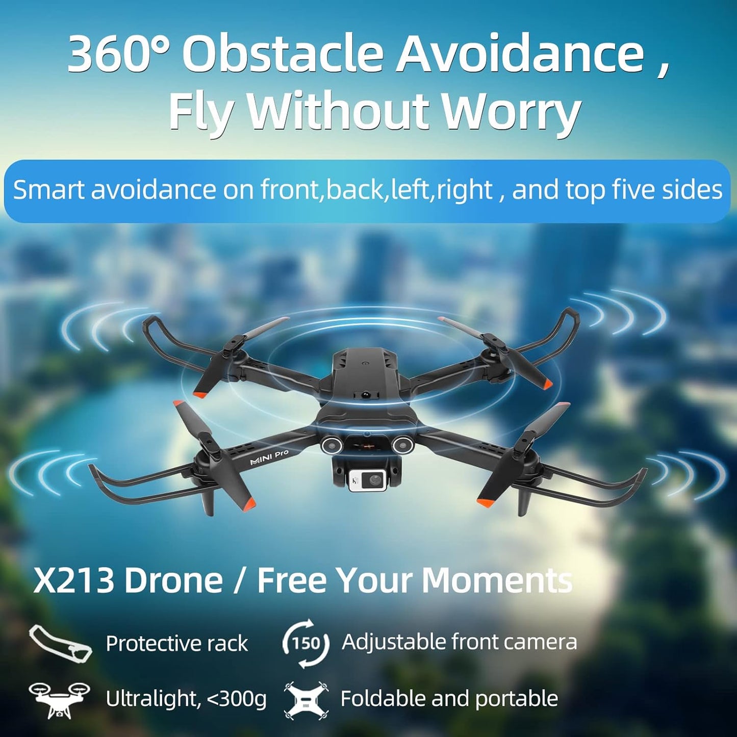 Mini Drone with Camera for Adults Kids, 1080P HD FPV Foldable RC Quadcopter with Carrying Case F398095