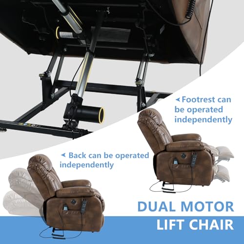 Power Lift Chair Recliner for Elderly with Heat and Massage, Dark Blue F8425