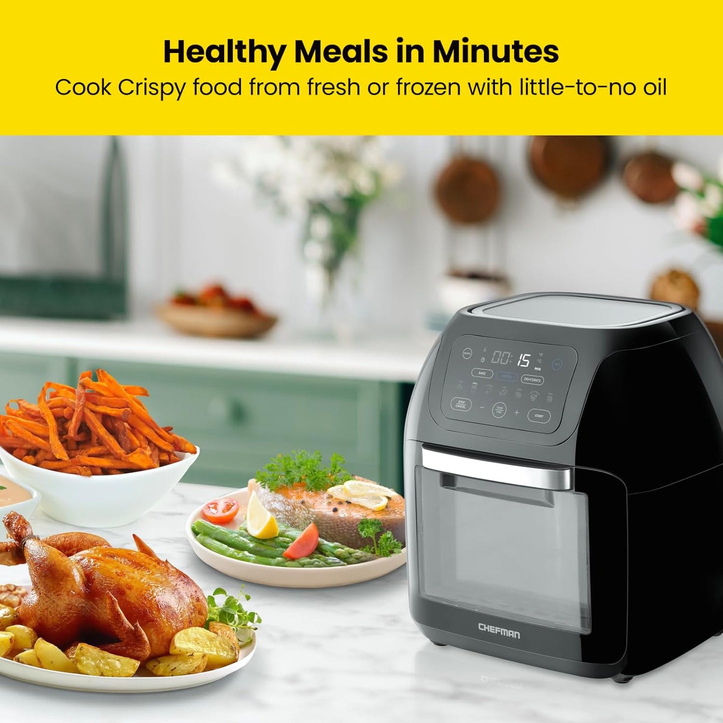 CHEFMAN Air Fryer with Rotisserie and Dehydrator, 10L I191