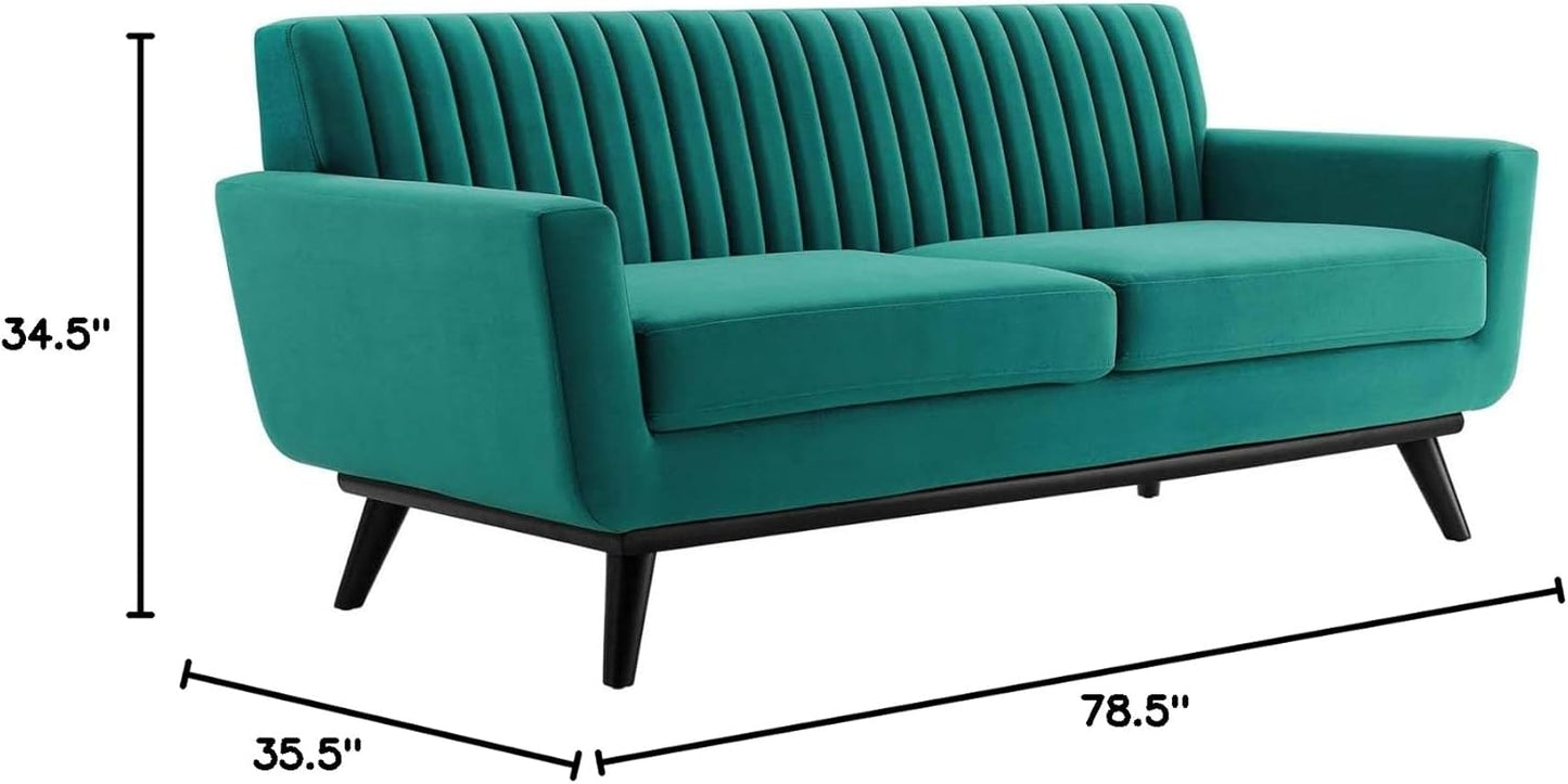 Modway Engage Channel Tufted Velvet Loveseat Teal A82221