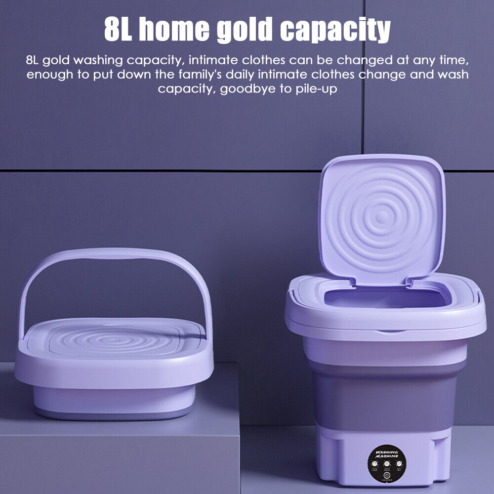 Purple JahyShow Portable Washing Machine 8L Mini Washer for Baby Clothes X468298