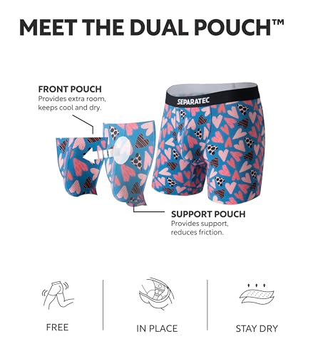 Separatec Men's Boxer Briefs with Dual Pouch Support, 3 Pack P45074