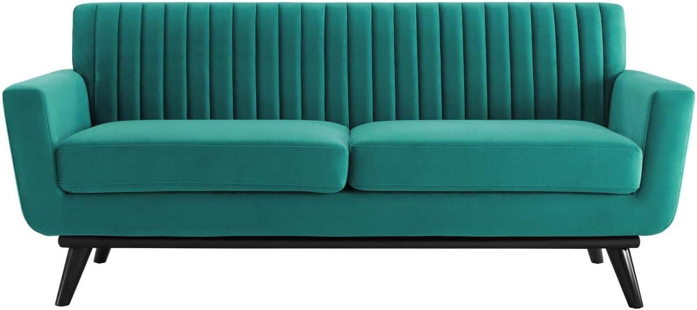 Modway Engage Channel Tufted Velvet Loveseat Teal A82221