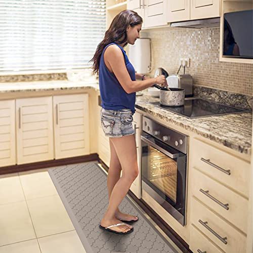 WISELIFE Kitchen Mat Cushioned Anti Fatigue Floor Mat, 17.3"x39", Non Slip Waterproof, Grey F12278