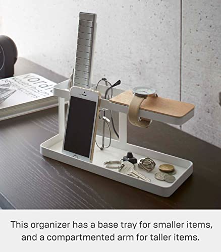 YAMAZAKI home 2299 Desk Bar-Wood & Steel Organizer, White N5608