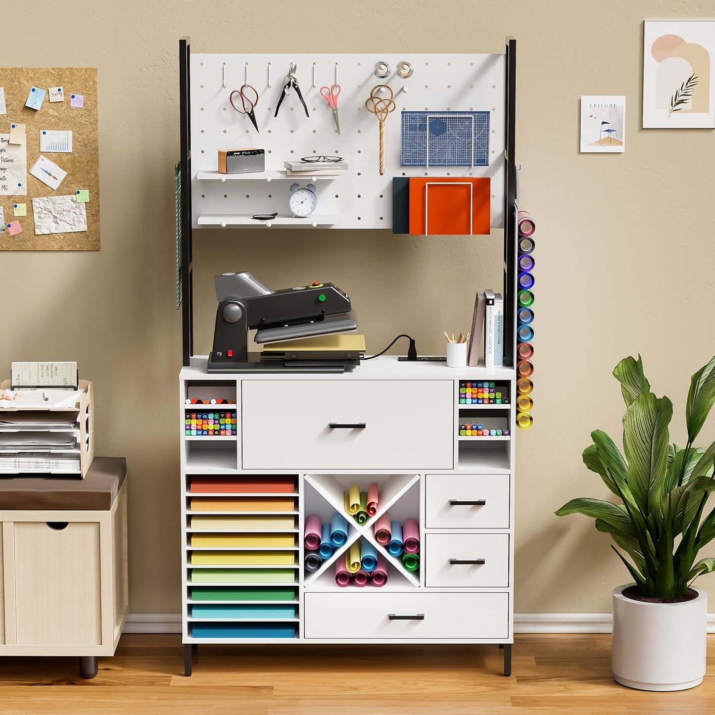 PAKASEPT Craft Organizer Storage Cabinet for Cricut Machines Q5406