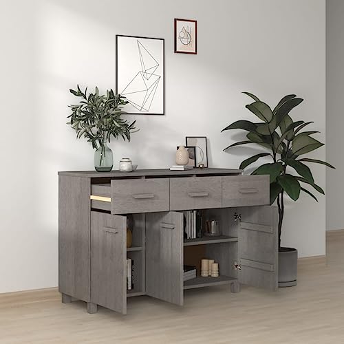 Buffets & Sideboards Sideboard Light Gray Solid Wood Pine with Sliding Drawers V580284