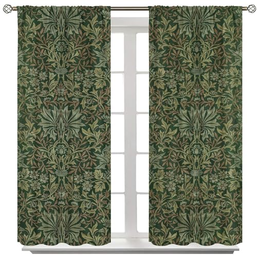 Vintage William Morris Floral Curtains 42x45 Inch 2 Panels K829
