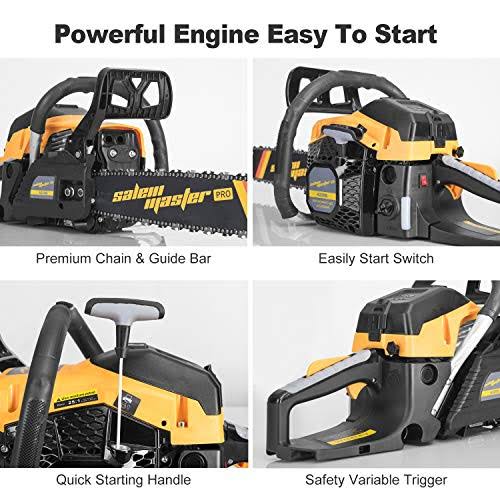 Salem Master 62cc 2-Cycle Gas Powered Chainsaw, 20-Inch J120747