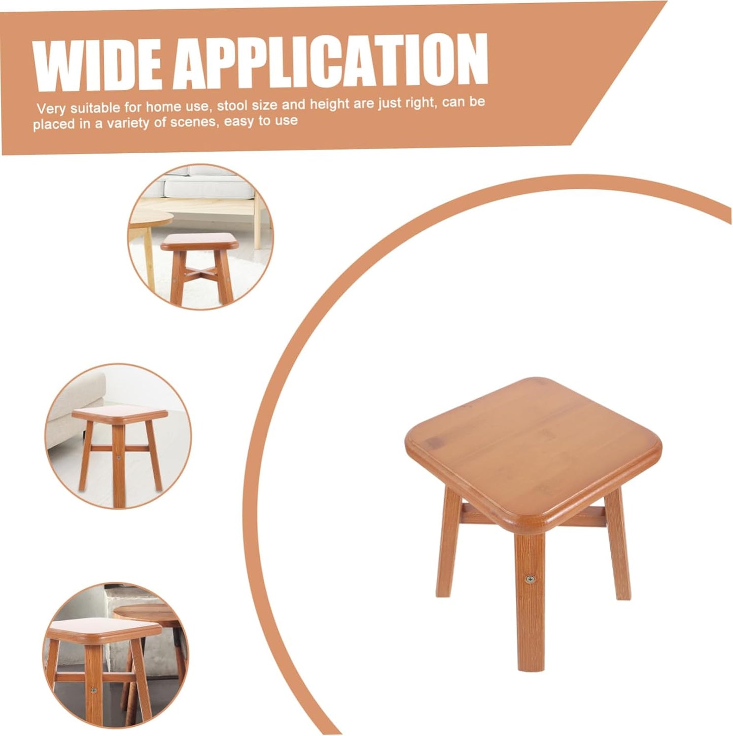 Wood Stool for Home Indoor Sitting and Stepping L447
