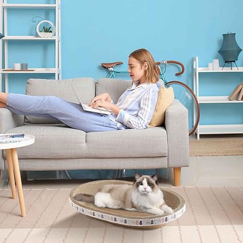 Cat Scratcher Cardboard Corrugated Scratching Board with Bowl B792