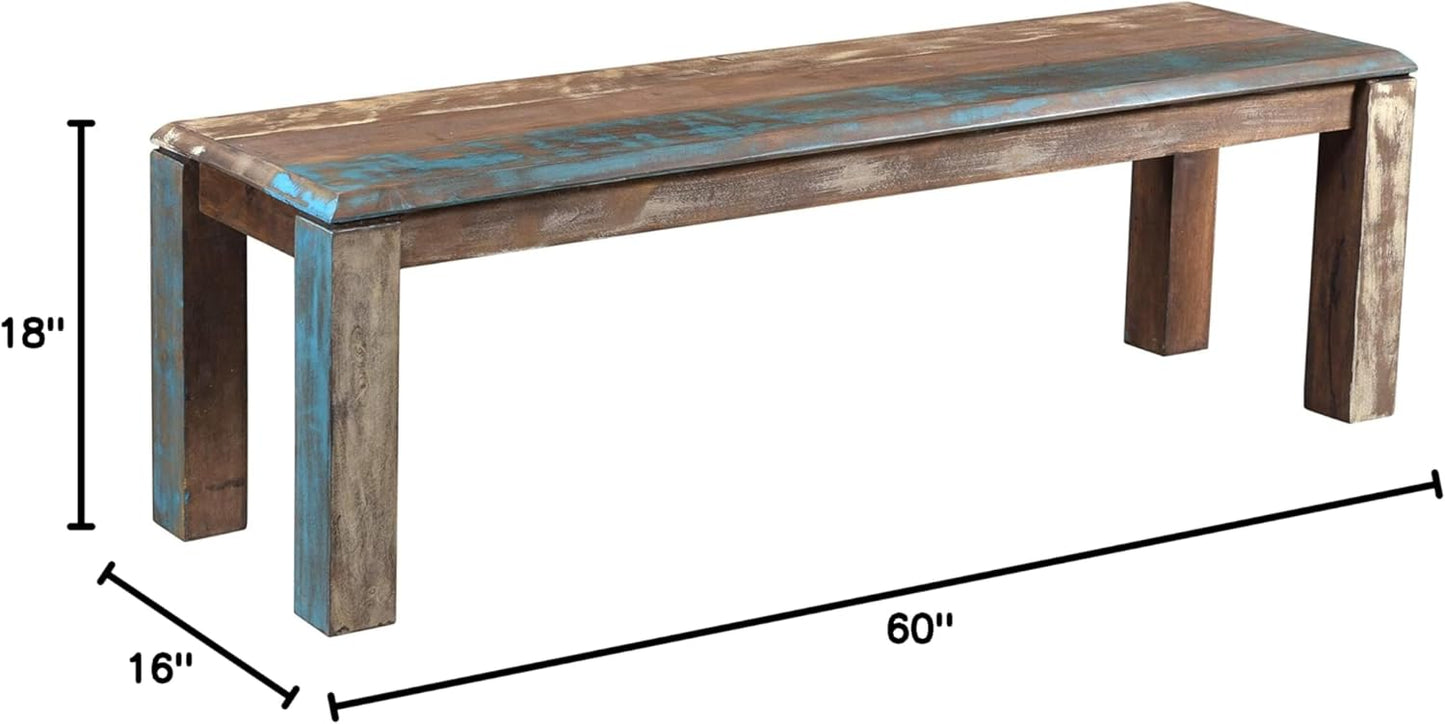 Timbergirl Sheesham Wood Live Edge 50" Bench, Brown X1005