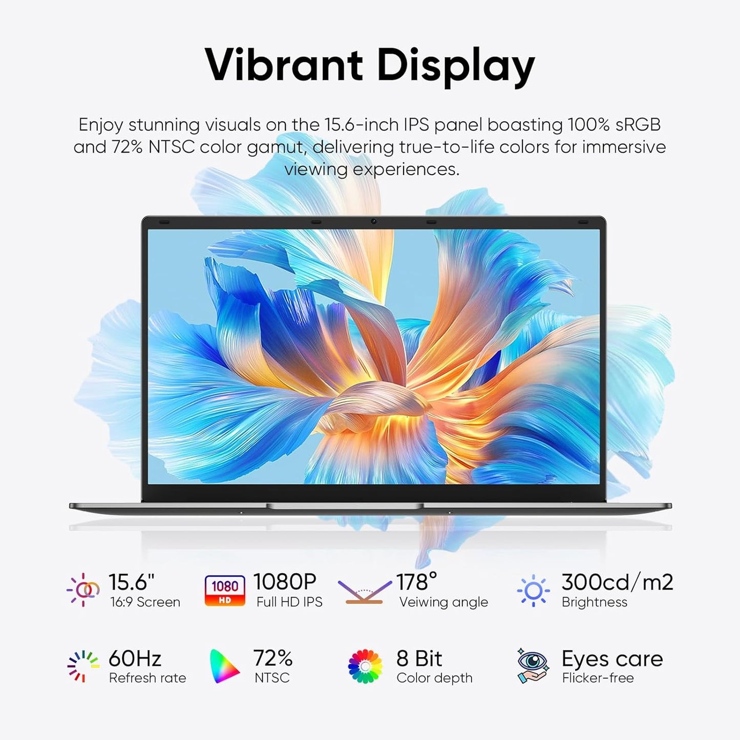15.6" Windows 11 Pro Laptop, 8GB RAM 256GB, Intel Celeron, Silver N66160