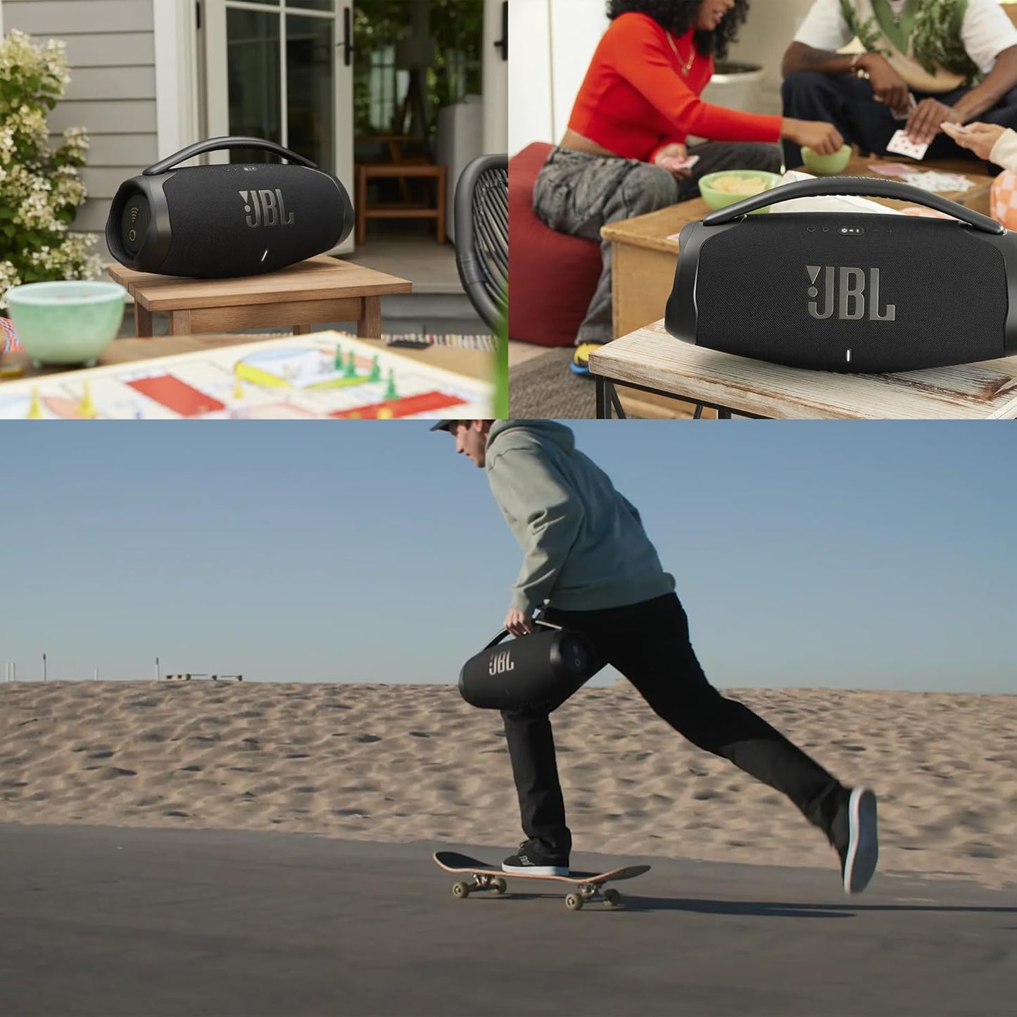 JBL Boombox 3 WiFi Portable Speaker, Black (Renewed) Q4612