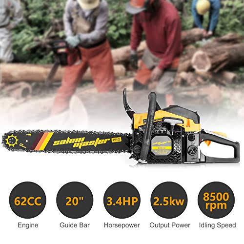 Salem Master 62cc 2-Cycle Gas Powered Chainsaw, 20-Inch J120747