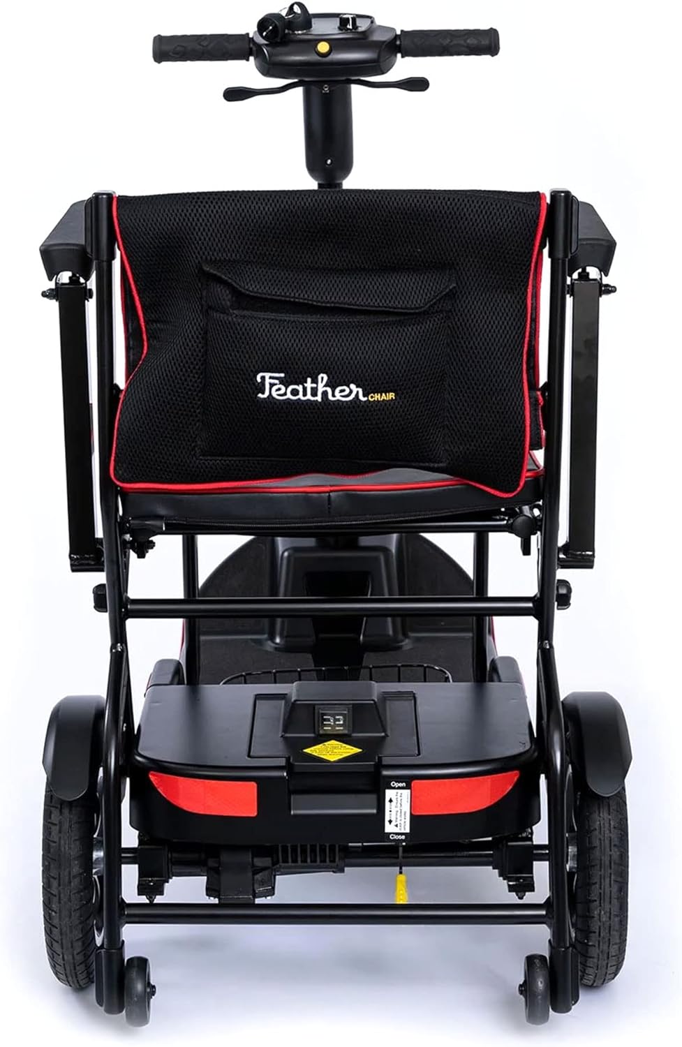 FeatherMobility Black 4 Wheel Mobility Scooter with Long Range Battery, Compact Fold Z375