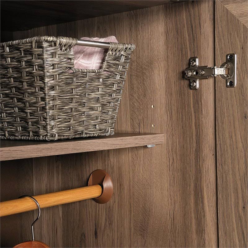 Pemberly Row Wardrobe Armoire with Drawer in Salt Oak P190188
