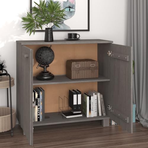 Buffets & Sideboards Sideboard Light Gray Solid Wood Pine with 2 Doors W320135