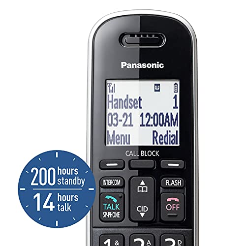 Panasonic Expandable Corded/Cordless Phone System with Answering Machine – 2 Handsets, KX-TGB852B (Black) T249
