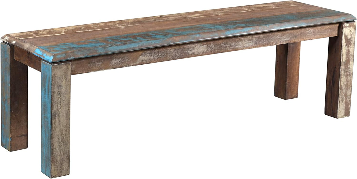 Timbergirl Sheesham Wood Live Edge 50" Bench, 60", Brown
