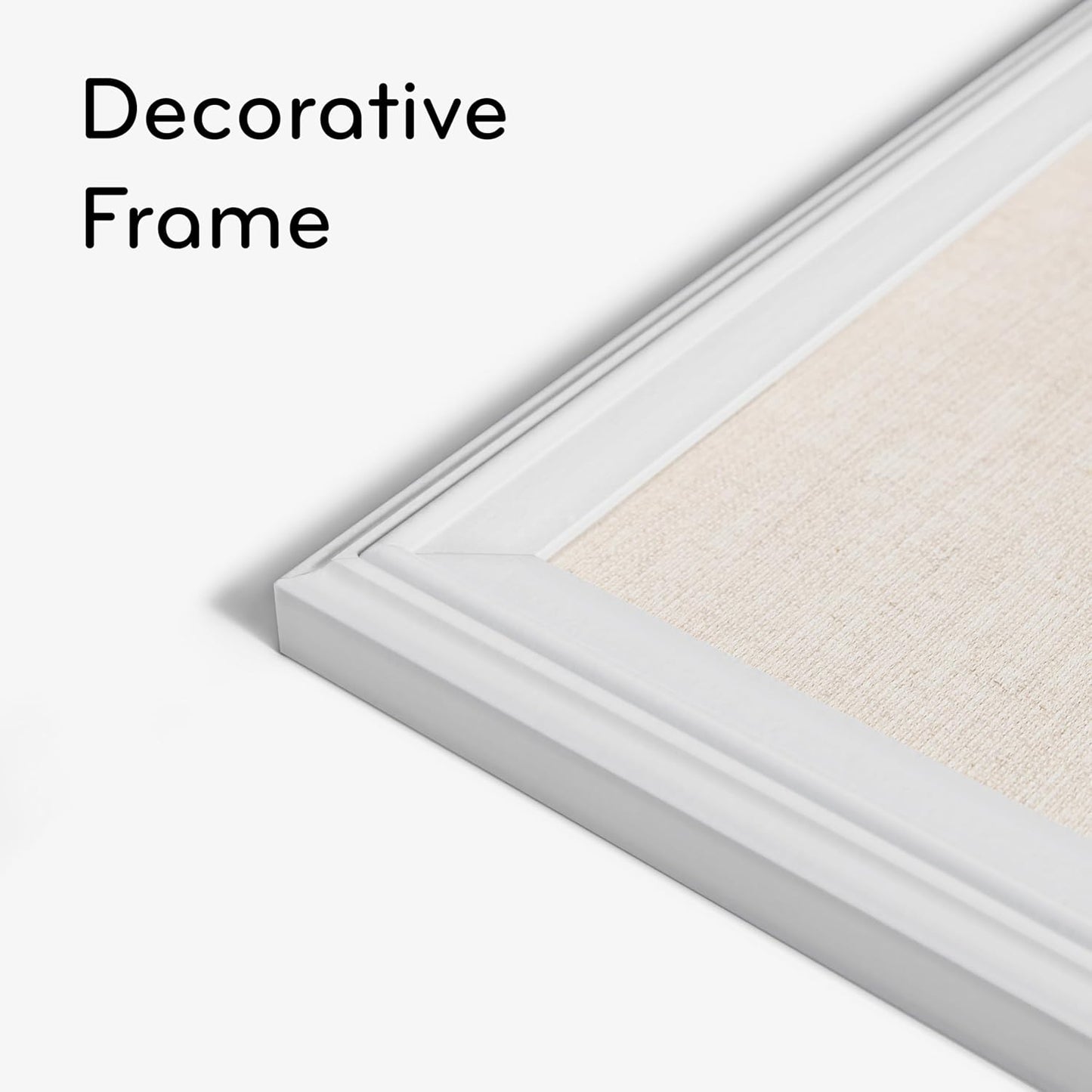 U Brands Farmhouse Linen Bulletin Board 23"x17" White Wood Frame L6877