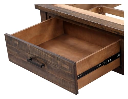 Solid Queen Bed Frame with 2 Storage Drawers and High Headboard Z2483