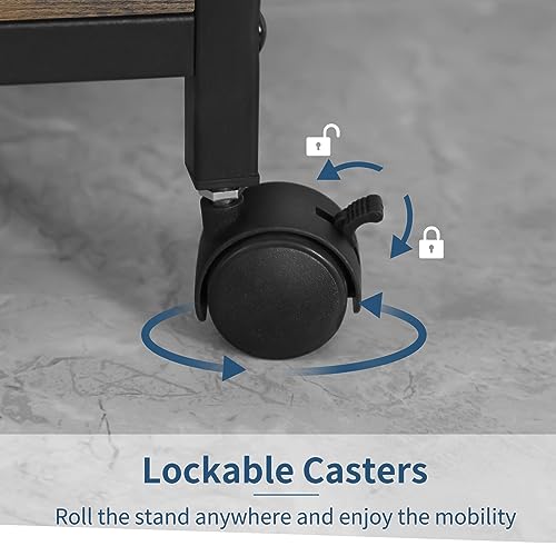 Printer Stand with Storage for Home Office, Black W355