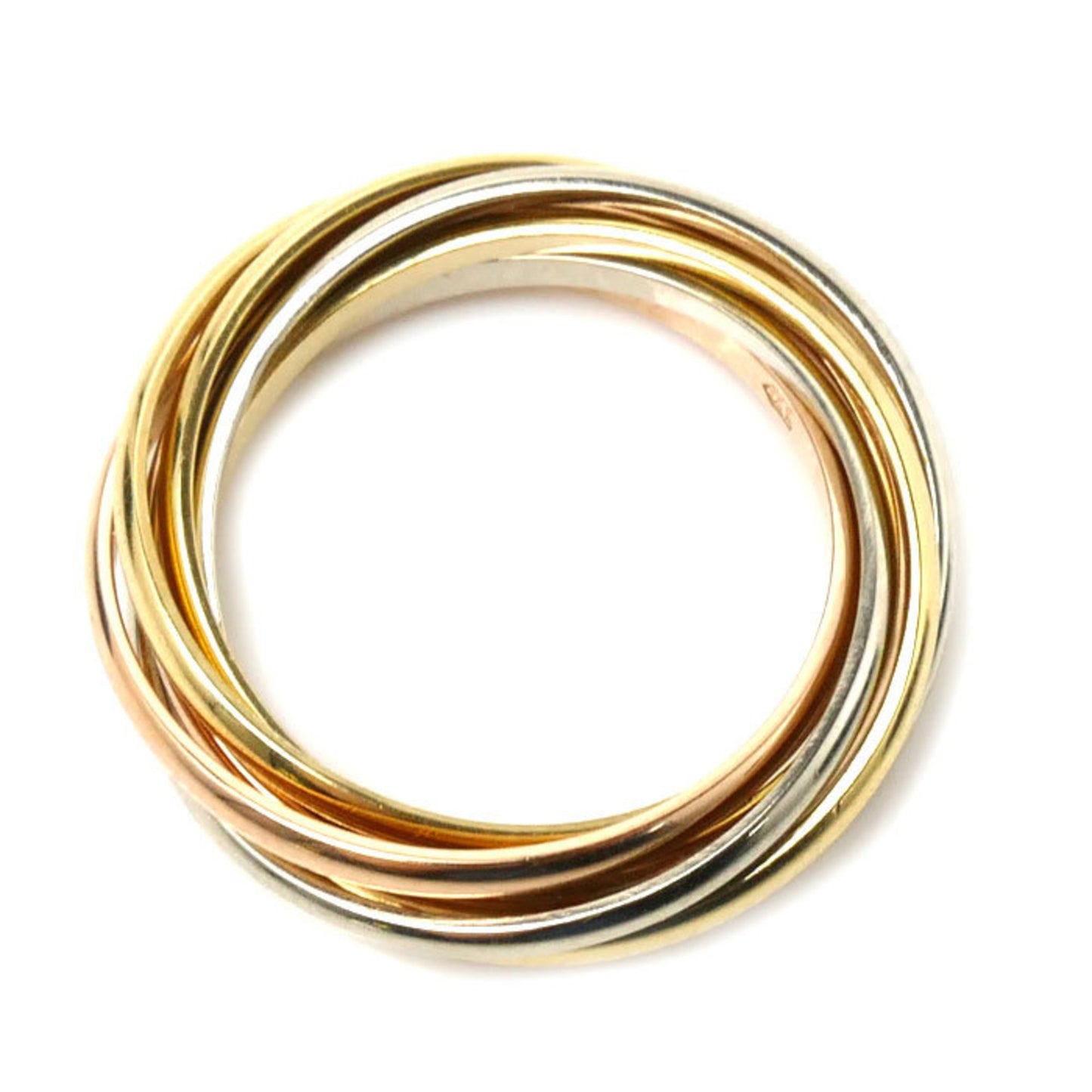 CARTIER K18YG PG WG Trinity 7-row Ring Ladies B614