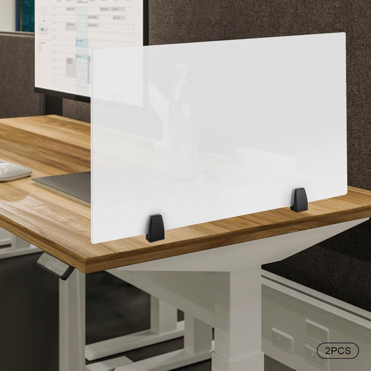 2PCS Acrylic Desk Dividers with Clamp, Dual Frosted Plexiglass Privacy Panels, 30 x 18 inch G68502